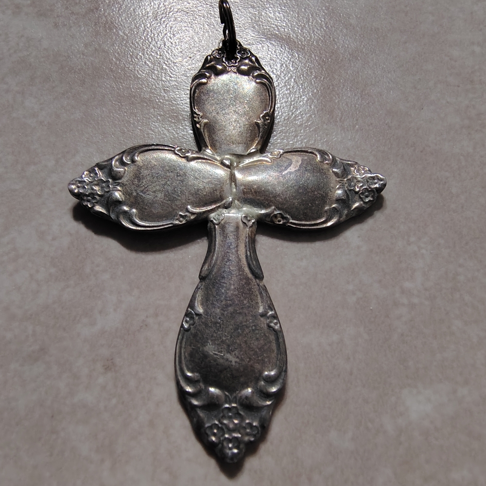 Silver Spoon Utensil Cross Pendant/ Read Info See SZ